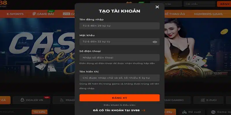 Cập nhật các bước tham gia Casino online SV88 dễ hiểu